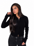 Black Double Zipper Pullover