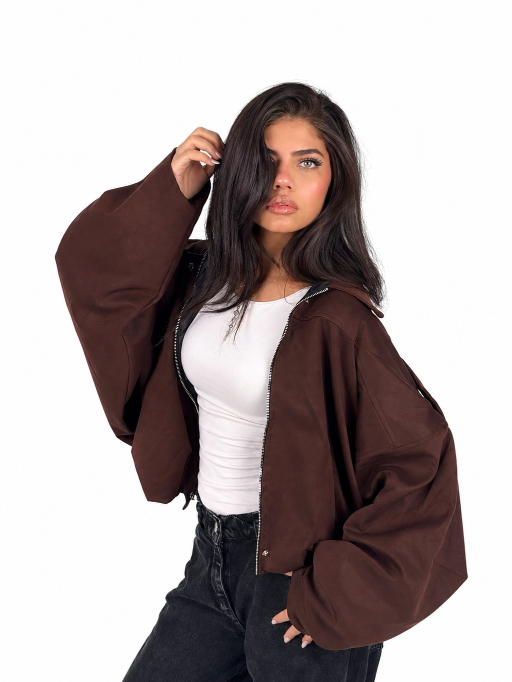 Brown Suede Bomber jacket