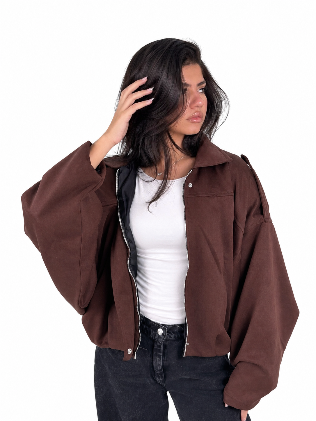 Brown Suede Bomber jacket
